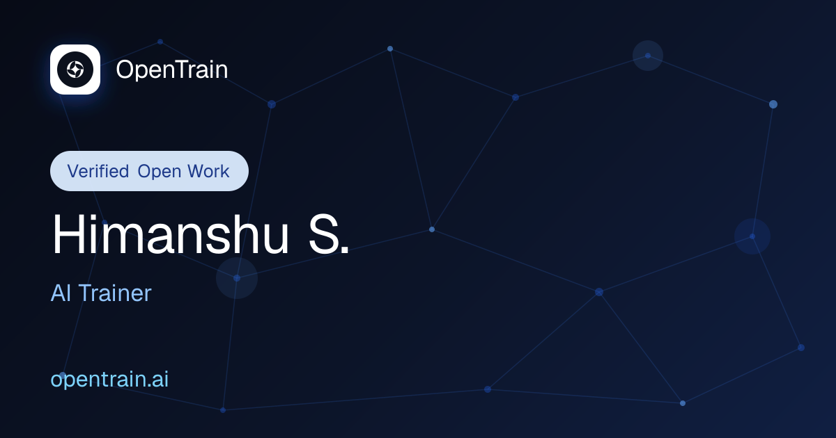 Himanshu S. - Software developer | OpenTrain AI