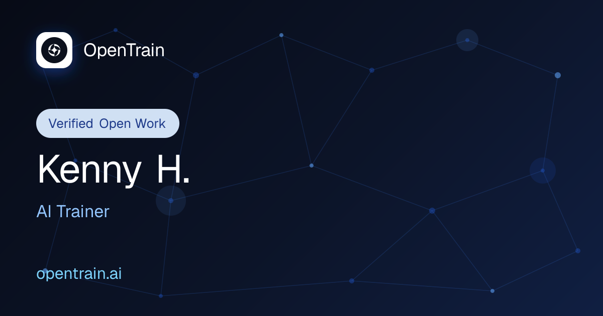 Kenny H. - Python Developer - Software Engineering | OpenTrain AI