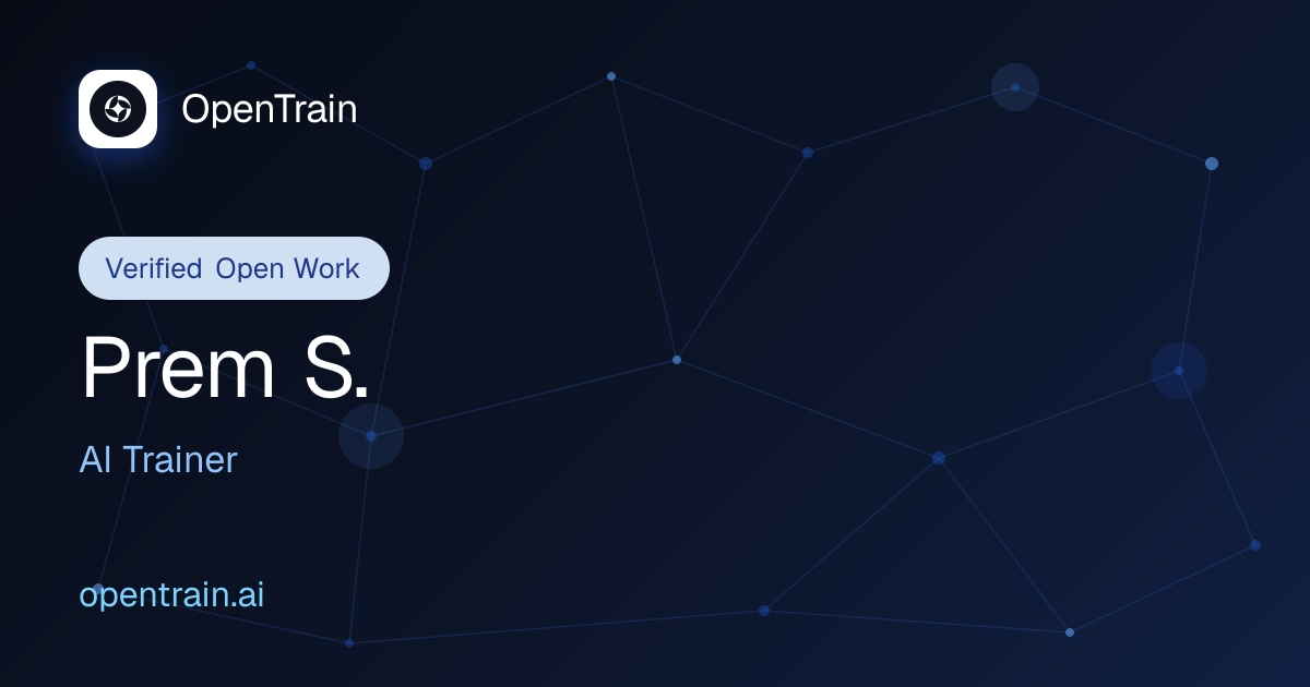 Prem S. - AI Research Assistant — Model Evaluation, Data Labeling ...