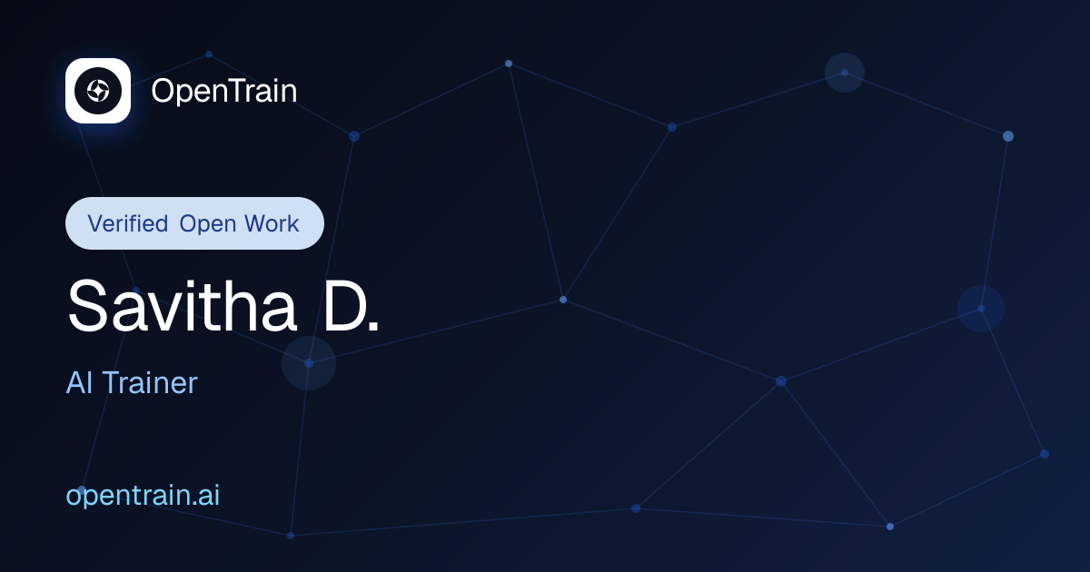 Savitha D. - Research Scholar - AI and Computer Vision | OpenTrain AI